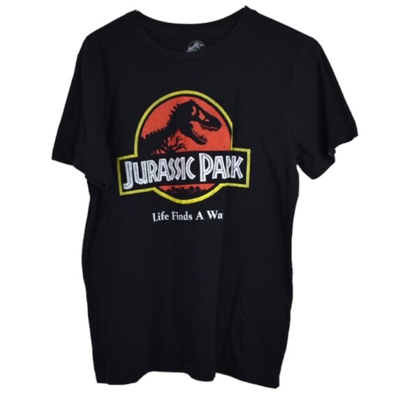 Jurassic Park Shirt L Adult Unisex Life Finds a Way Graphic Print Tee Cotton - Picture 1 of 7